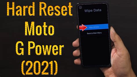 Turn off the phone. . Moto g power factory reset